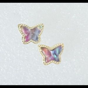 Kendra Scott Lillia Butterfly Lilac Abalone Gold color studs earrings